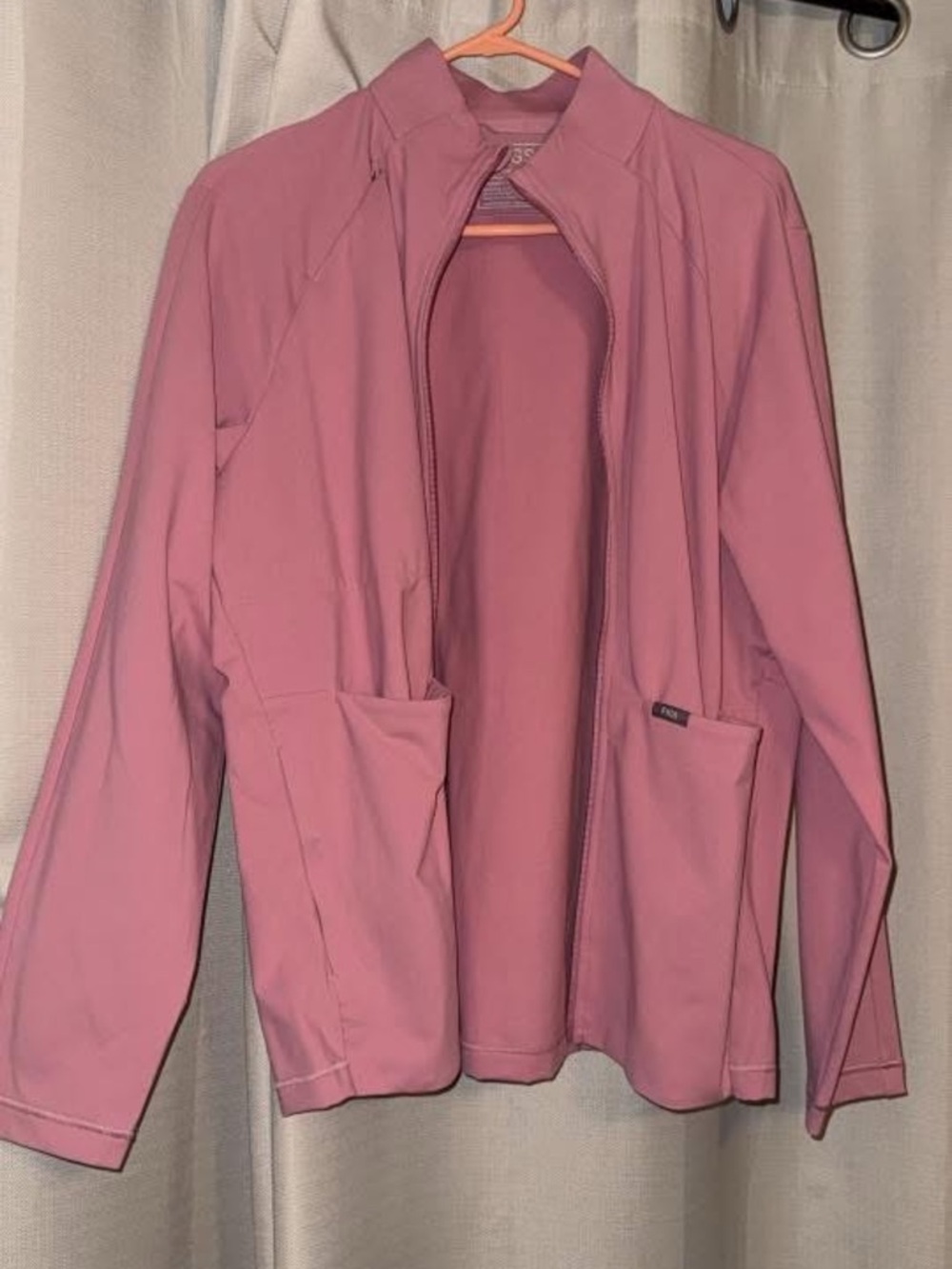 Figs Pink Zip-Front Jacket